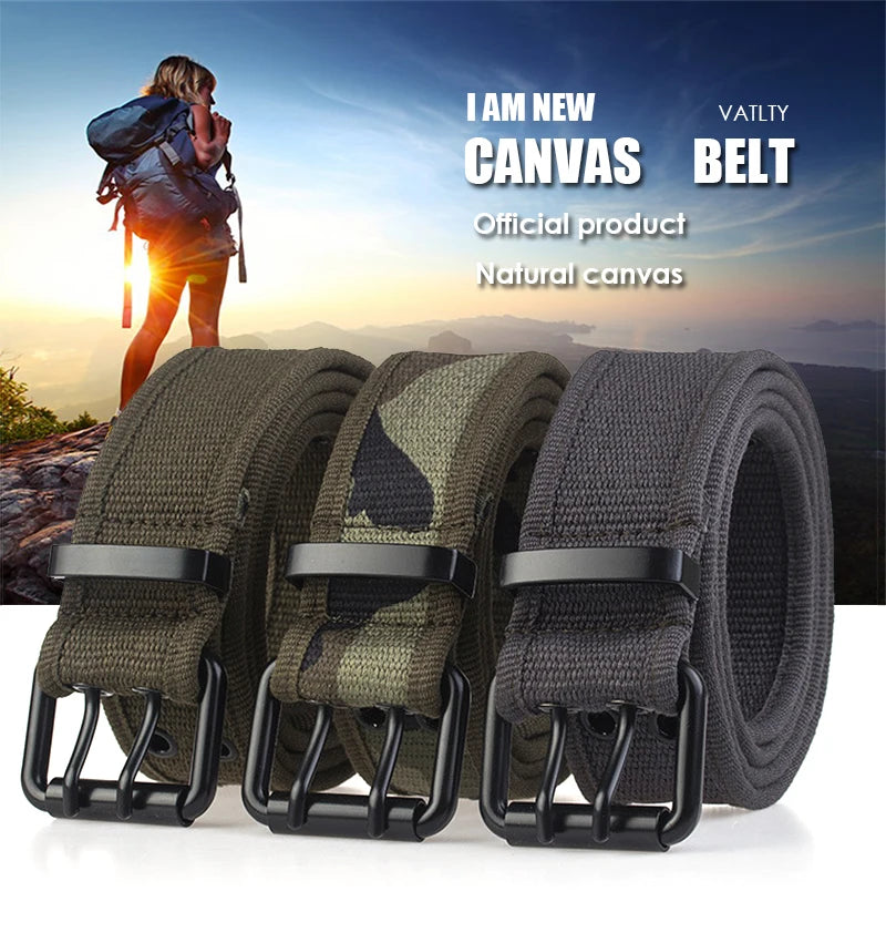 Herren-Gürtel aus Canvas mit 3,8 cm Breite - Geeignet für Wanderungen im Freien, Langlebig