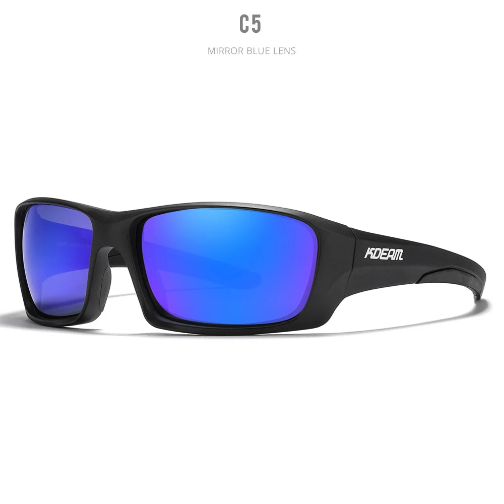 Sonnenbrille Sport TR90 polarisiert Wandern Angeln Reißverschlussetui Herren