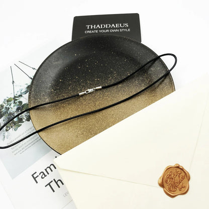 Damen-Charm-Anhänger Wachsseil schwarzes Band aus Sterlingsilber