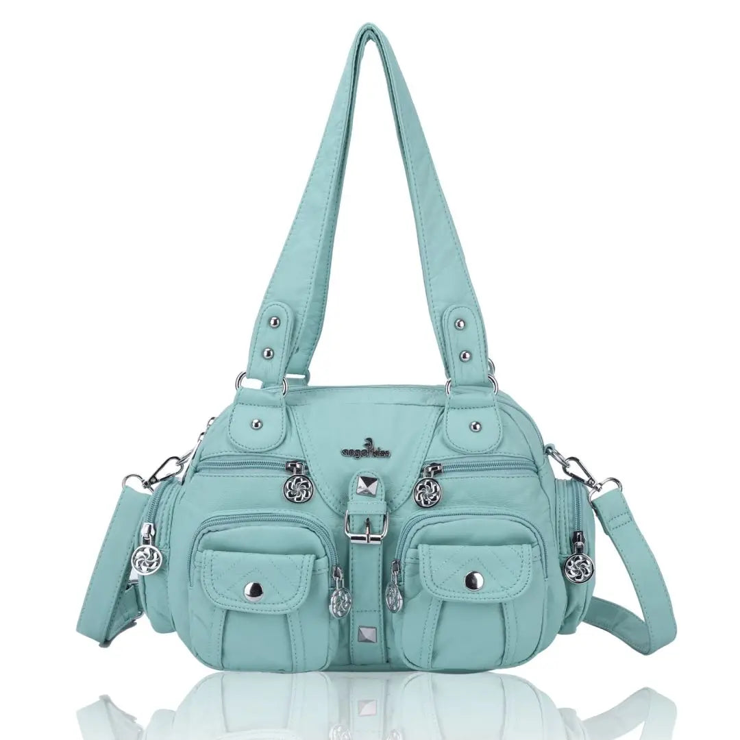 Damen-Schultertasche aus PU-Leder in kompakter Bauweise mit Angenehmer Haptik und Mehrfachfächern