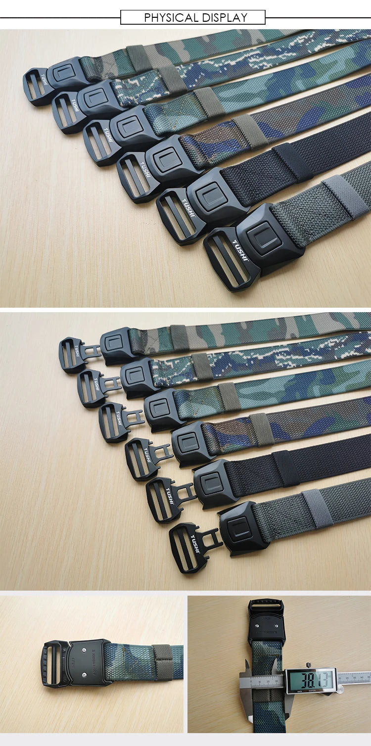 Herren Taktischer Gürtel aus Nylon mit Schnellverschluss Tarnmuster Outdoor-Einsätze