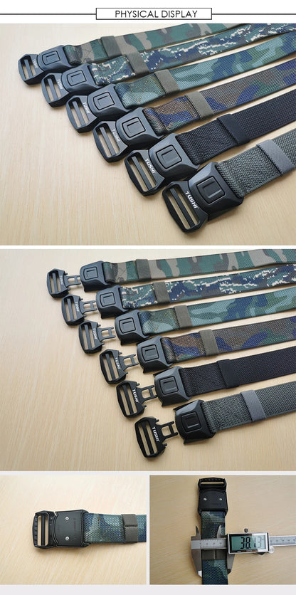 Herren Taktischer Gürtel aus Nylon mit Schnellverschluss Tarnmuster Outdoor-Einsätze