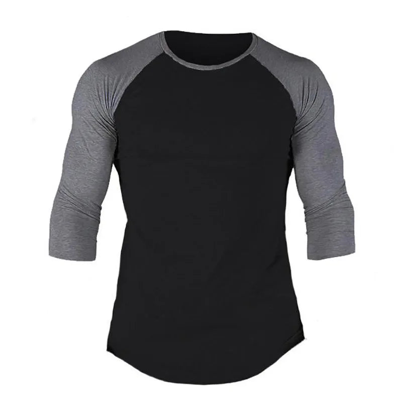 Männer T-Shirt aus reiner Baumwolle mit Slim Fit und sieben-Punkt Hülsen