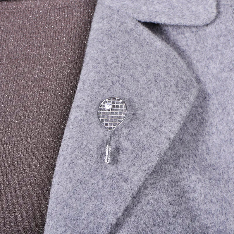 Brosche Badminton Schläger Kupfer Zirkon Sport Mode Damen