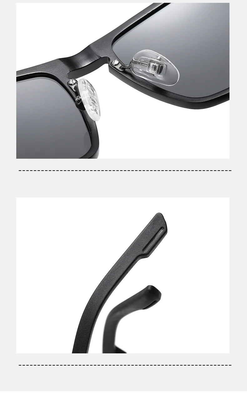 Sonnenbrille Al-Mg quadratisch polarisiert Spiegel Sport Herren Damen