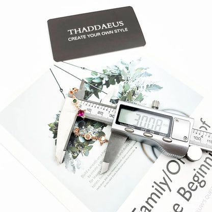 Damen-Ohrringe bunte Glückssymbole Roségold Vintage aus Sterlingsilber