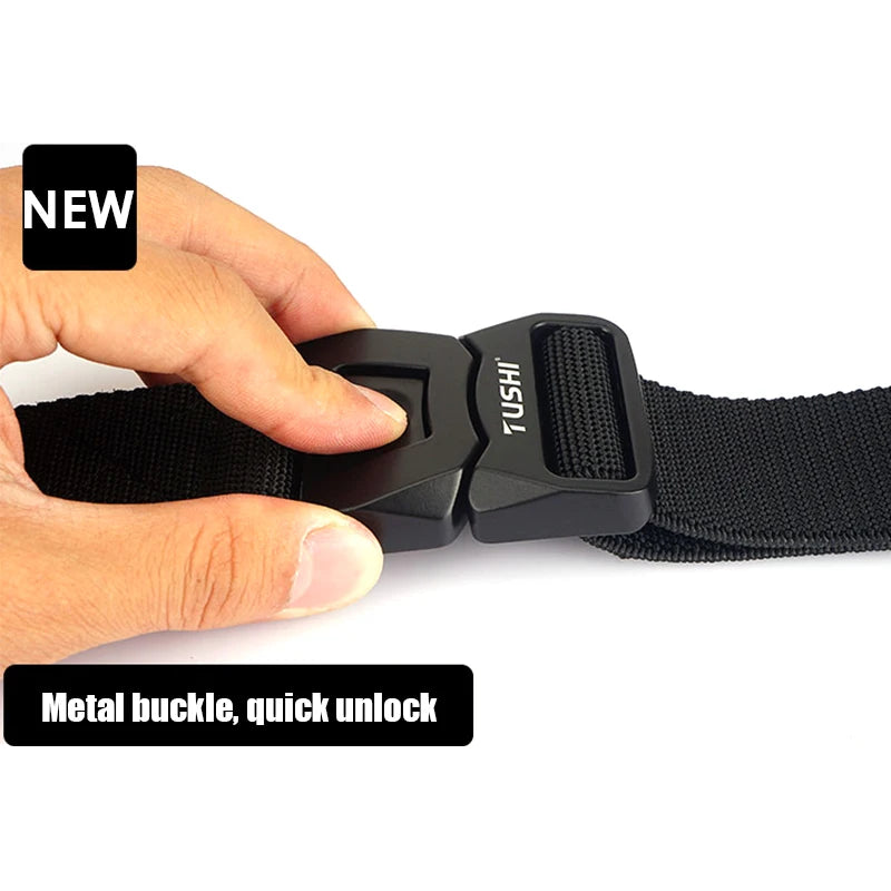 Herren-Elastischer Gürtel mit Matte Metallschnalle und Schnellverschluss für Outdoor Einsatz