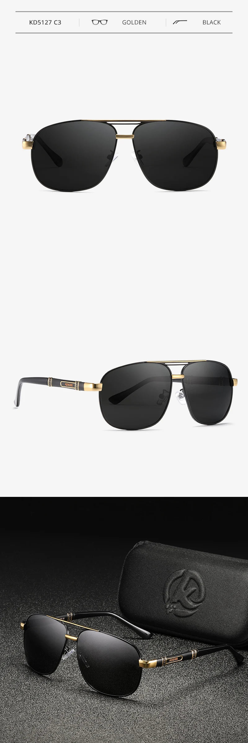 Sonnenbrille Al-Mg quadratisch polarisiert Outdoor UV400 Herren Damen