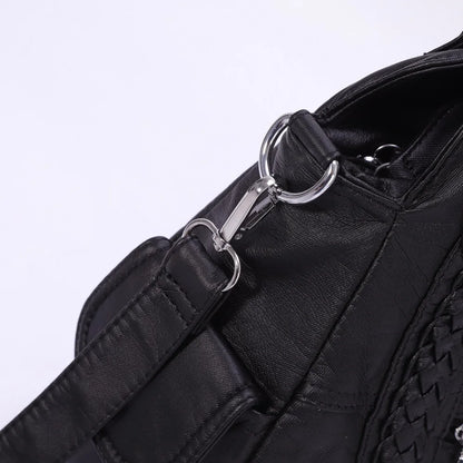 Damen-Schultertasche Aus PU-Leder Mit Reißverschluss Und Innenfächern Großes Stauraumvolumen