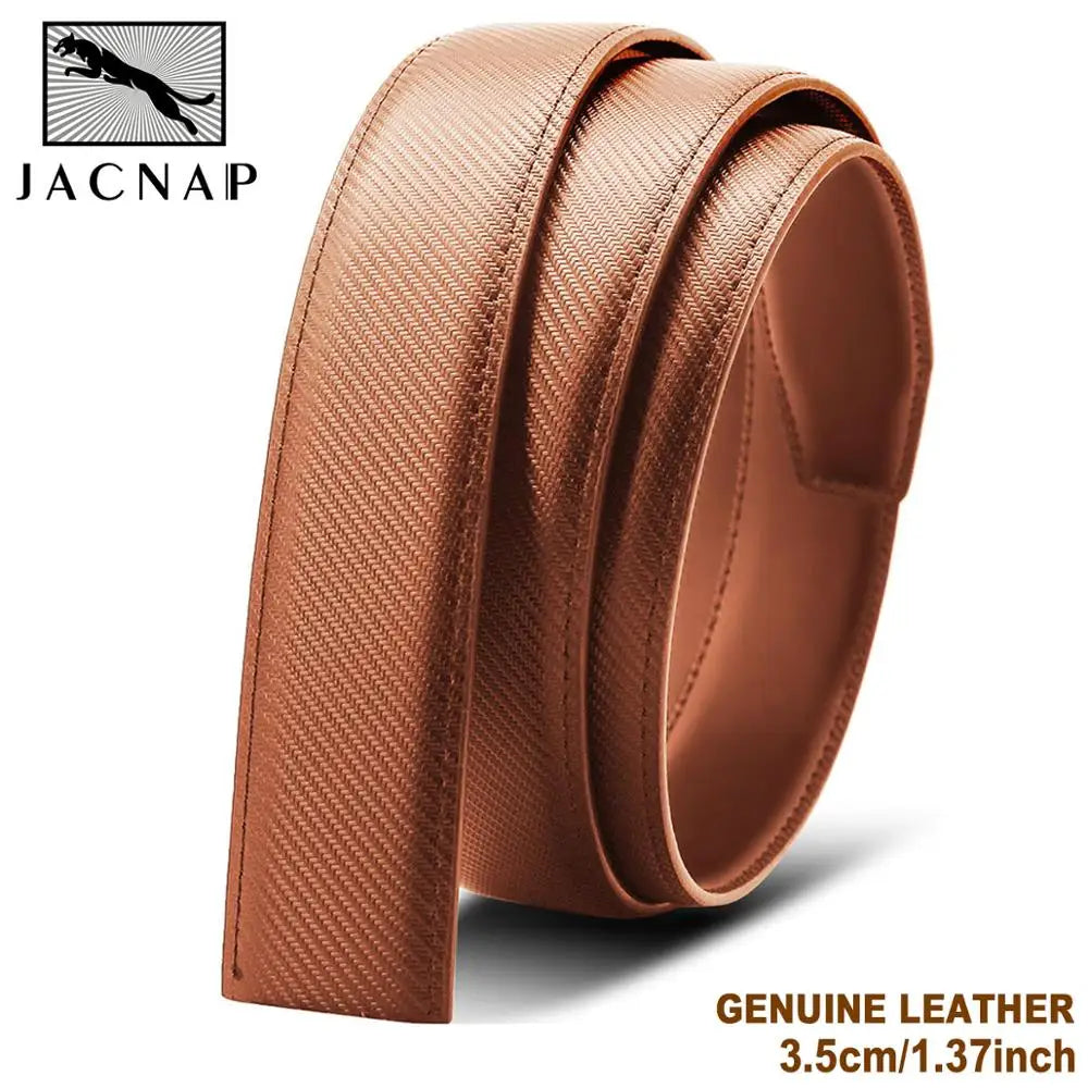 Herren Leder-Gürtelriemen ohne Schnalle 3,5 cm Rindsleder Casual Business