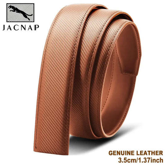 Herren Leder-Gürtelriemen ohne Schnalle 3,5 cm Rindsleder Casual Business