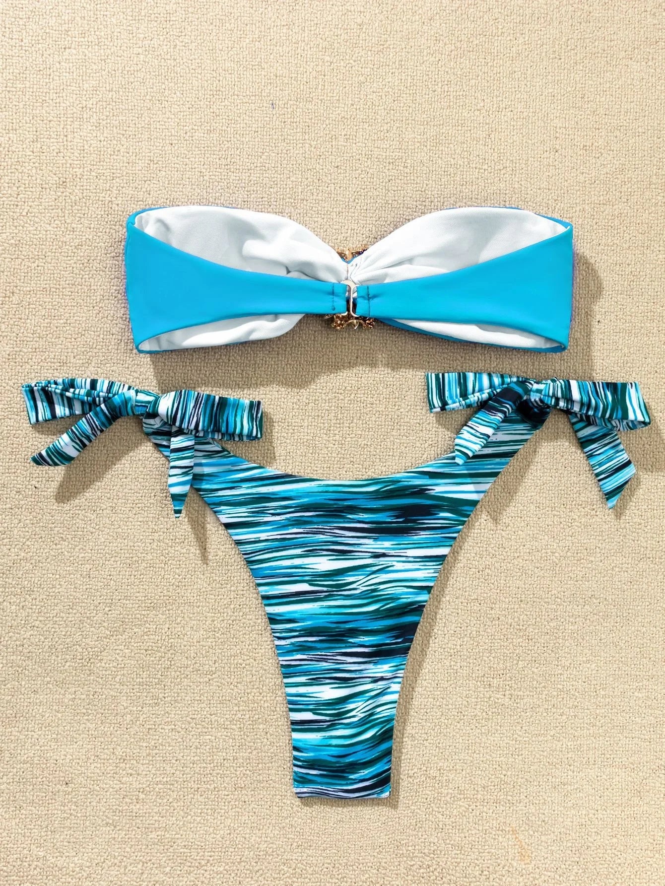 Plaid Bikini-Set für Damen mit Push-up-Effekt – ideal für Strand und Pool