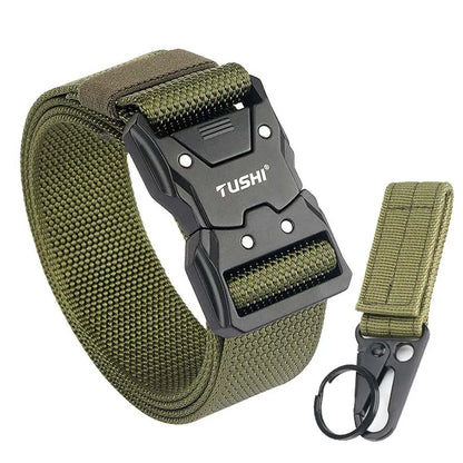 Herren-Taktischer Gürtel aus 1200D Nylon mit Schnellverschluss und robuster Metall-Schnalle, Breite 3,8 cm