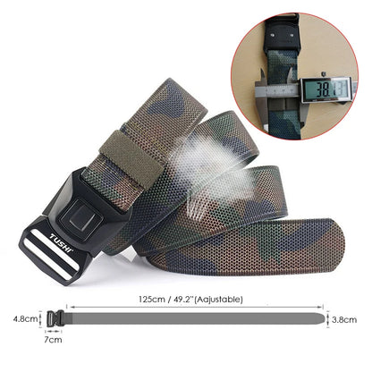 Herren Taktischer Gürtel aus Nylon mit Schnellverschluss Tarnmuster Outdoor-Einsätze