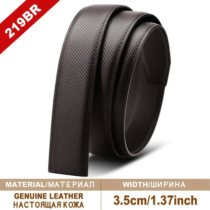 Herren Leder-Gürtelriemen ohne Schnalle 3,5 cm Rindsleder Casual Business