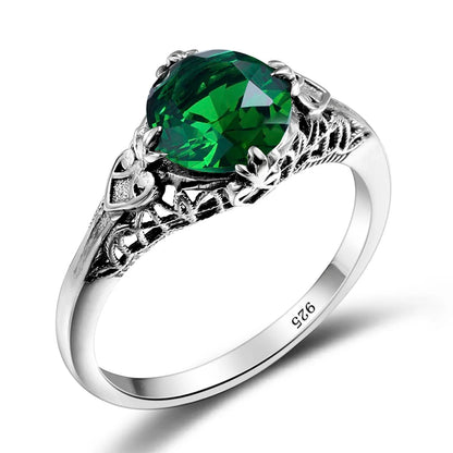 Damen-Ring Aus Sterlingsilber Mit Amethyst Stein Und Vintage-Design Echtschmuck Schmuckstück