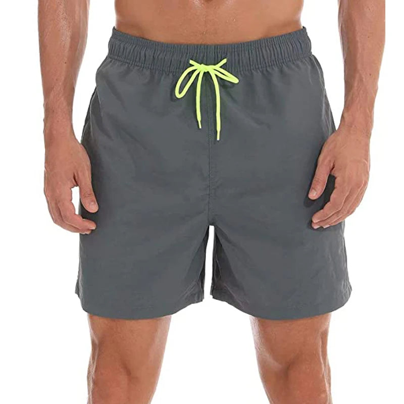 Herren-Badeshorts mit Farbverlauf, schnelltrocknend, mit Reißverschlusstaschen und Mesh-Futter – modische Schwimmshorts für den Strand