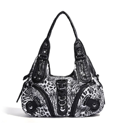 Damen-Handtasche Leopard-Print Stilvolle Schultertasche Top-Handle für den Alltag