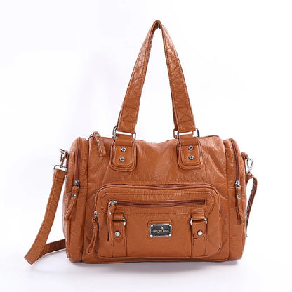 Damen-Schultertasche aus PU-Leder mit Top-Griff und extrem großem Fassungsvermögen für Alltag