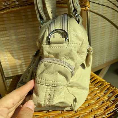 Damen-Satchel-Handtasche aus PU-Leder mit Reißverschluss und viel Stauraum für Alltag und Freizeit