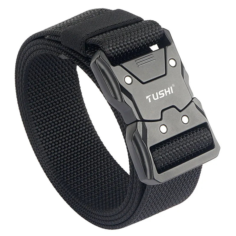 Herren-Taktischer Gürtel aus 1200D Nylon mit Schnellverschluss und robuster Metall-Schnalle, Breite 3,8 cm
