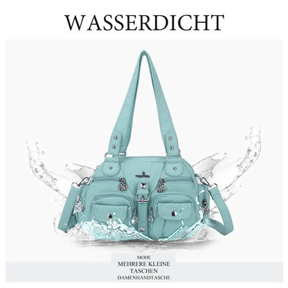 Damen-Schultertasche aus PU-Leder in kompakter Bauweise mit Angenehmer Haptik und Mehrfachfächern