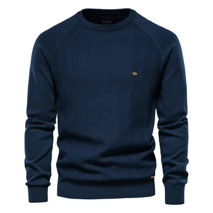 Herren Pullover aus Baumwolle mit lässigem Drop-Hülsen-Design für den Winter
