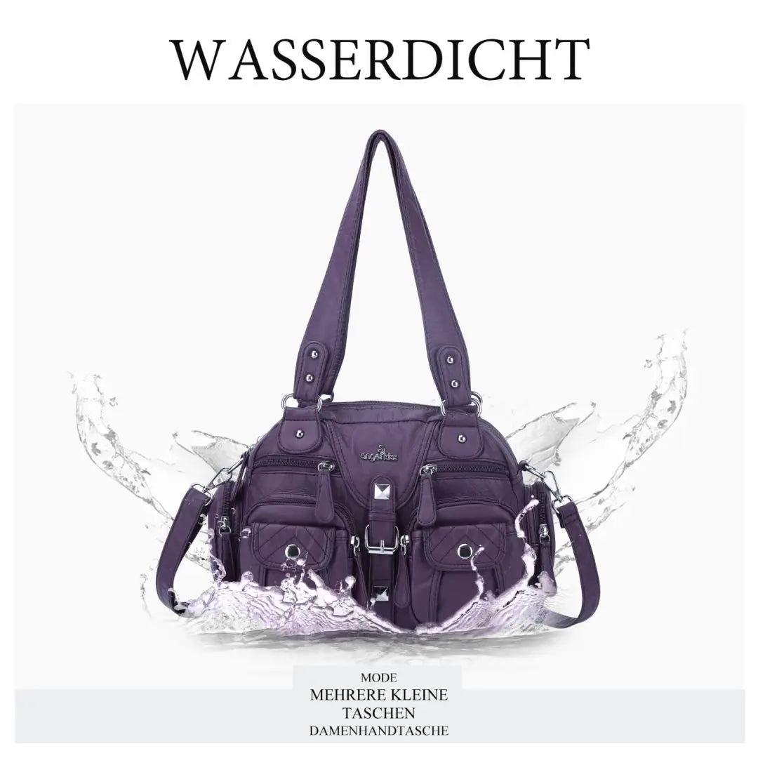 Damen-Schultertasche Aus PU-Leder Mit Mehrfachfächern Praktisch Und Elegant Vintage-Stil