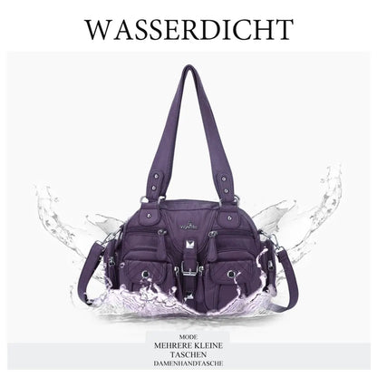 Damen-Umhängetasche Vintage-Stil mit Mehrfachfächern für Alltag und Freizeit Schultertasche