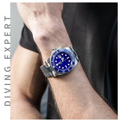 Herren-Taucheruhr mit Keramikluenette und NH35-Automatikwerk