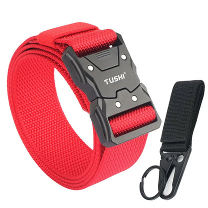Herren-Taktischer Gürtel aus 1200D Nylon mit Schnellverschluss und robuster Metall-Schnalle, Breite 3,8 cm