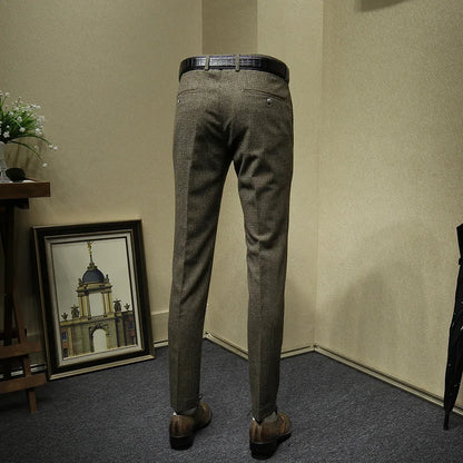 Doppelreihiger Herrenanzug aus 30% Wolle in Tiefblau, Schwarz oder Grau – Slim Fit für Hochzeit oder Business