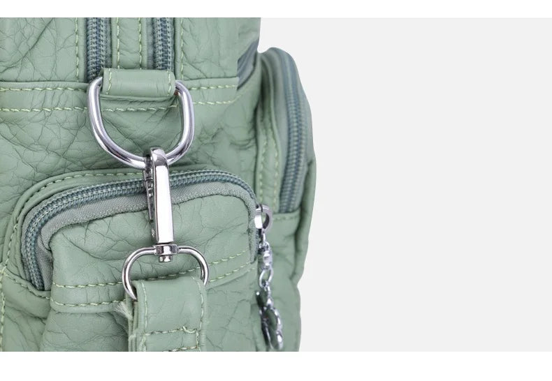 Damen-Satchel-Handtasche aus PU-Leder mit Reißverschluss und viel Stauraum für Alltag und Freizeit
