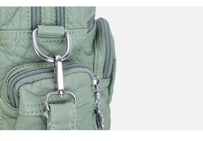 Damen-Satchel-Handtasche aus PU-Leder mit Reißverschluss und viel Stauraum für Alltag und Freizeit