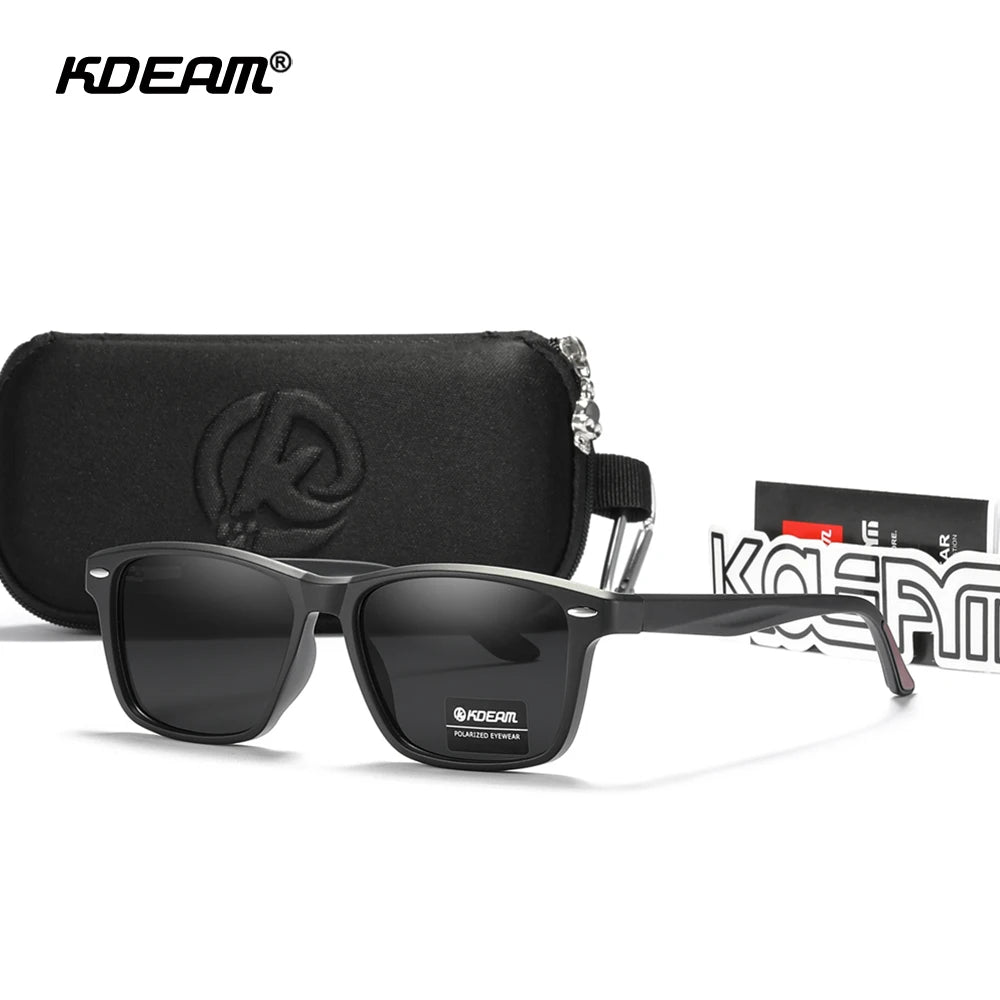 Sonnenbrille quadratisch polarisiert TR90 Federgelenk Unisex