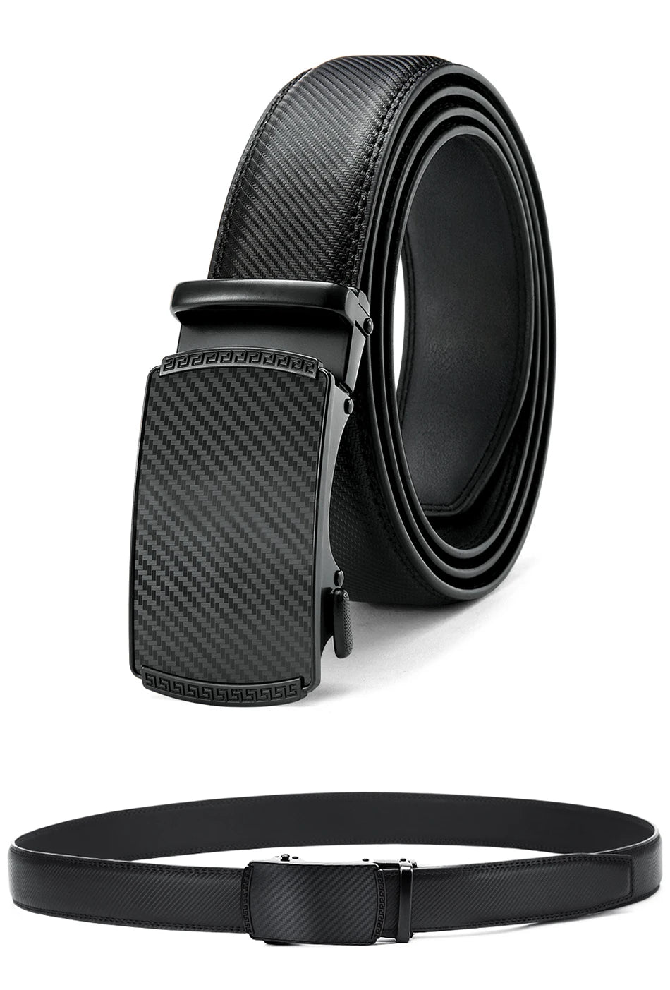 Herren Echtleder-Gürtel 3,4 cm Automatik-Schnalle Business Leisure Rindsleder