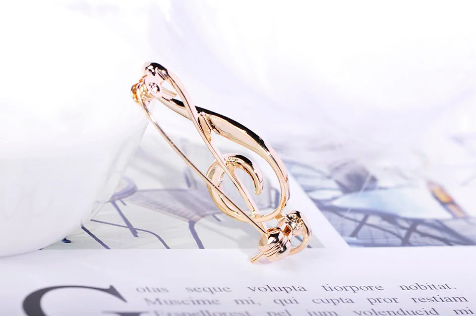 Brosche Musiknote Emaille Gold Symbol Kleidung Schal Abzeichen Damen