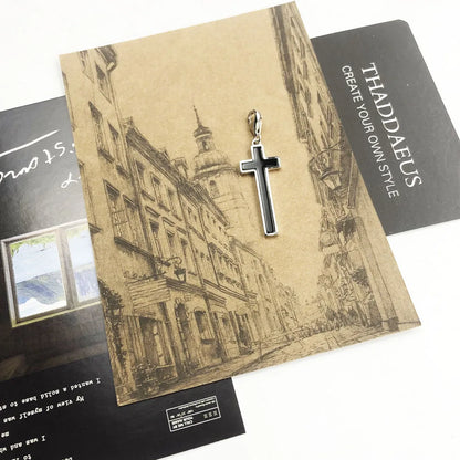 Kreuz-Charm-Anhänger aus 925 Sterlingsilber mit Öse am oberen Rand