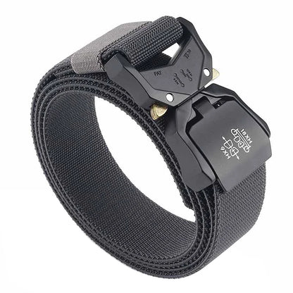 Herren-Gürtel mit 3,8 cm Breite aus Elastischem Material mit Schnellverschluss aus Aluminium für Militärlook