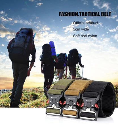 Herren-Taktischer Gürtel aus Nylon mit Schnellverschluss und robuster Metall-Schnalle 5 cm Breite