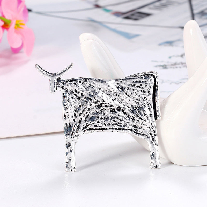 Brosche Stier Emaille Sternzeichen Rind Kuh Tier Schmuck Unisex