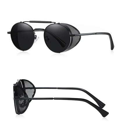 Sonnenbrille Steampunk rund polarisiert UV400 Vintage Herren Damen