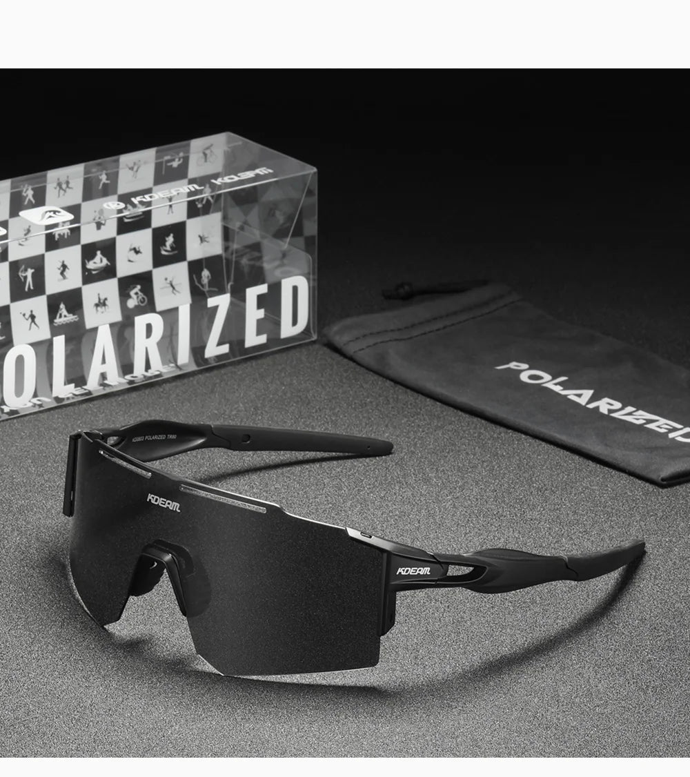 Sonnenbrille Sport TR90 polarisiert 1,2mm Glas Gummisteg winddicht Herren
