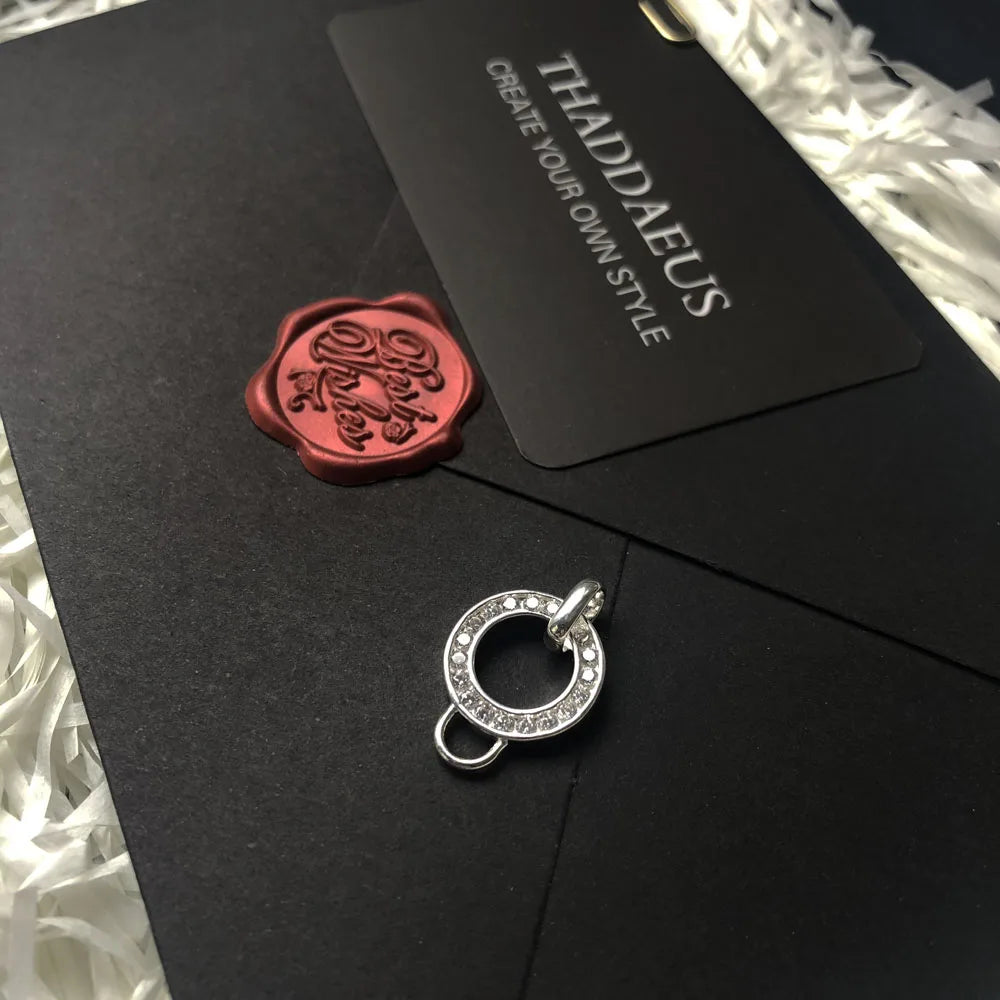 Damen-Charm-Anhänger weißer CZ Pflaster-Träger aus Sterlingsilber