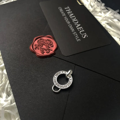 Damen-Charm-Anhänger weißer CZ Pflaster-Träger II aus Sterlingsilber