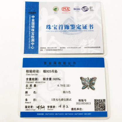 Damen-Charm-Anhaenger Schmetterling tropisch aus Sterlingsilber