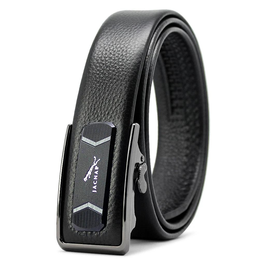 Herren Ratchet Ledergürtel 3,5 cm Automatik-Schnalle abriebfest Innenriemen