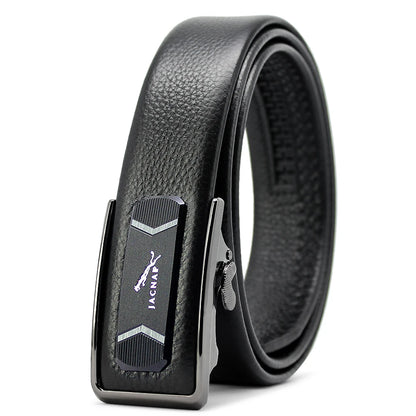 Herren Ratchet Ledergürtel 3,5 cm Automatik-Schnalle abriebfest Innenriemen