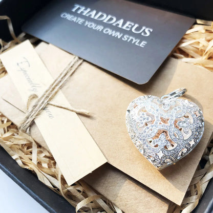 Damen-Charm-Anhänger Herz-Medaillon Glamour II aus Sterlingsilber