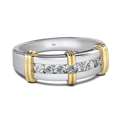 Damen-Ring aus Moissanit, 2,3 mm Rundschliff, Ehering aus 925er Silber Schmuckstück
